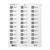 Eenvoudige zwart-wit monogram lijst labels (Full Sheet)