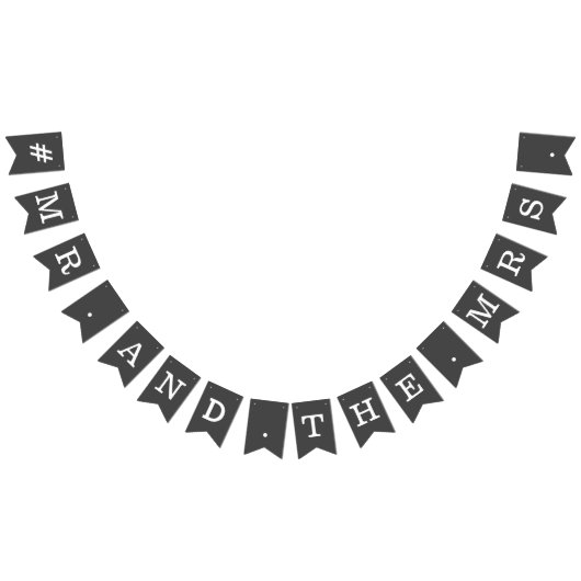 Eenvoudige zwart-wit Mr en The Mrs Wedding Vlaggetjes (Alle)