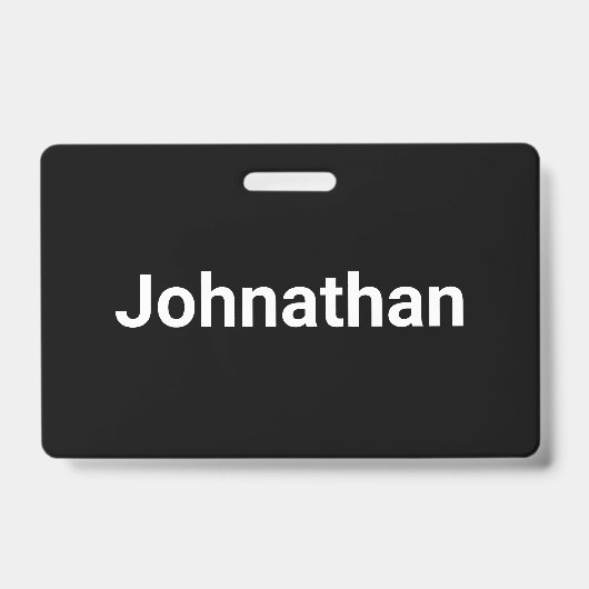 Eenvoudige zwart-wit naam sjabloon badge (Voorzijde)