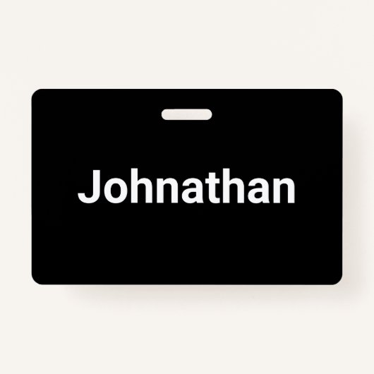 Eenvoudige zwart-wit naam Sjabloon Badge (Voorkant)