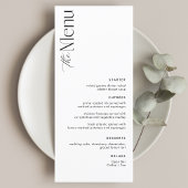 Eenvoudige zwart-wit oude geld bruiloft menu