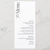 Eenvoudige zwart-wit oude geld bruiloft menu (Voorkant)