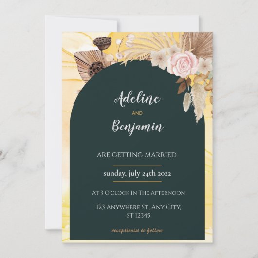 Eenvoudige zwart-wit overlay foto bruiloft uitnodi kaart (Voorkant)