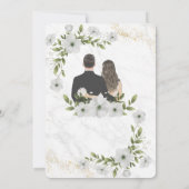 Eenvoudige zwart-wit overlay foto bruiloft uitnodi kaart (Achterkant)