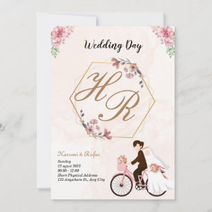 Eenvoudige zwart-wit overlay foto bruiloft uitnodi kaart