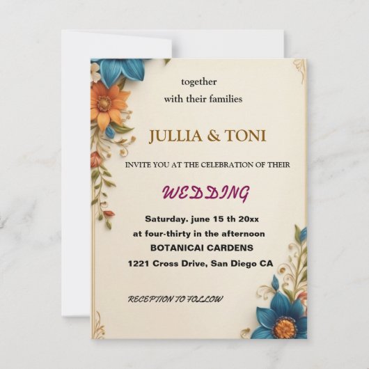 Eenvoudige Zwart-Wit Overlay Foto Trouw Uitnodigin Kaart (Voorkant)