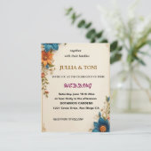 Eenvoudige Zwart-Wit Overlay Foto Trouw Uitnodigin Kaart (Staand voorkant)