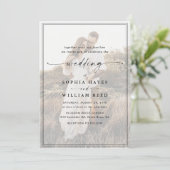 Eenvoudige zwart-wit overlay Moderne foto bruiloft Kaart (Staand voorkant)