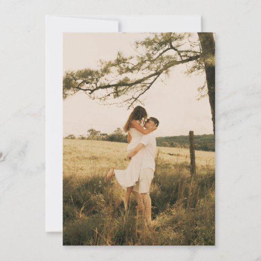 Eenvoudige zwart-wit overlay Moderne foto bruiloft Kaart (Achterkant)