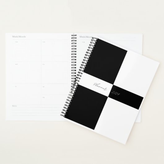 Eenvoudige zwart-wit planner 2024 (Display)