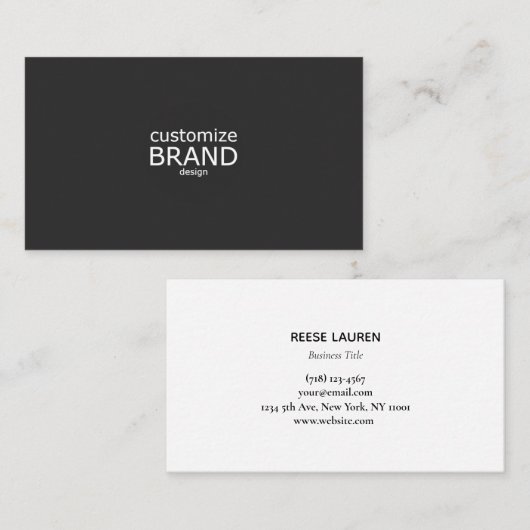 Eenvoudige zwart-wit professional visitekaartje (Voorkant / Achterkant)