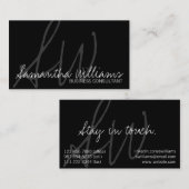 Eenvoudige zwart-wit professionele Visitekaartjes (Voorkant / Achterkant)