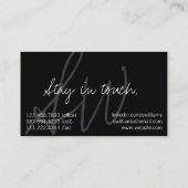 Eenvoudige zwart-wit professionele Visitekaartjes (Achterkant)