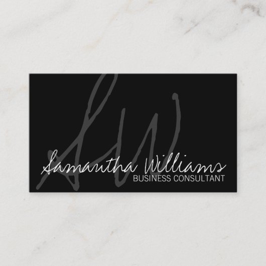 Eenvoudige zwart-wit professionele Visitekaartjes (Voorkant)