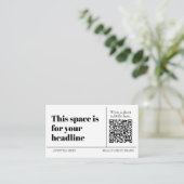 Eenvoudige zwart-wit QR-code Aanpasbaar Modern Visitekaartje (Staand voorkant)