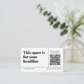 Eenvoudige zwart-wit QR-code Aanpasbaar Modern Visitekaartje (Staand voorkant)