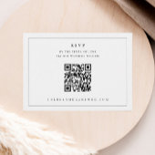 Eenvoudige zwart-wit QR-code bruiloft RSVP Kaartje