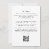 Eenvoudige Zwart Wit QR Code bruiloft Uitnodigen Kaart (Achterkant)