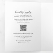 Eenvoudige zwart-wit QR Code Clean Wedding Drieluik Uitnodiging (Binnenzijde eerst)