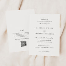Eenvoudige zwart-wit QR Code Clean Wedding