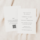 Eenvoudige zwart-wit QR Code Clean Wedding Save The Date
