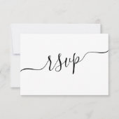 Eenvoudige Zwart & Wit QR-code Huwelijksreactie RSVP Kaartje (Voorkant)