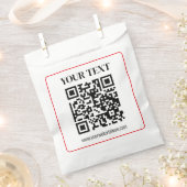 Eenvoudige zwart-wit QR-code met rode rand Bedankzakje (Geknipt)