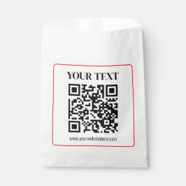 Eenvoudige zwart-wit QR-code met rode rand Bedankzakje