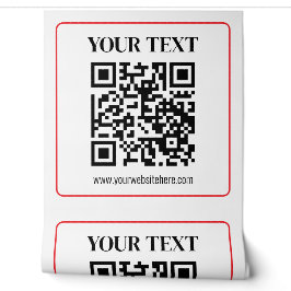 Eenvoudige zwart-wit QR-code met rode rand Behang