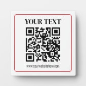 Eenvoudige zwart-wit QR-code met rode rand Fotoplaat (Voorkant)