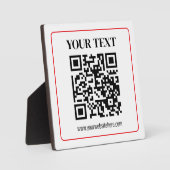 Eenvoudige zwart-wit QR-code met rode rand Fotoplaat (Voorkant)
