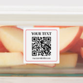 Eenvoudige zwart-wit QR-code met rode rand Labels (Aangebracht)