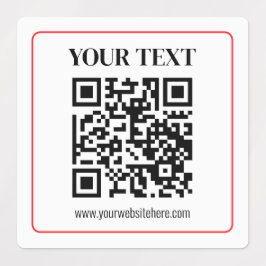 Eenvoudige zwart-wit QR-code met rode rand Labels