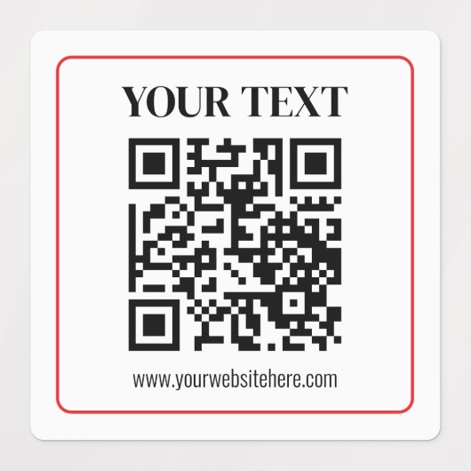 Eenvoudige zwart-wit QR-code met rode rand Labels (Design 1)