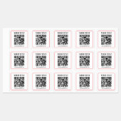 Eenvoudige zwart-wit QR-code met rode rand Labels (Vel)
