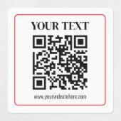 Eenvoudige zwart-wit QR-code met rode rand Labels (Design 2)