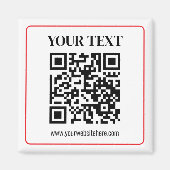 Eenvoudige zwart-wit QR-code met rode rand Magneet (Voorkant)