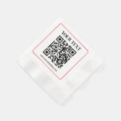 Eenvoudige zwart-wit QR-code met rode rand Servet (Hoek)
