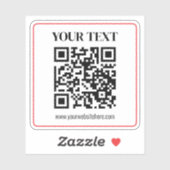 Eenvoudige zwart-wit QR-code met rode rand Sticker (Vel)