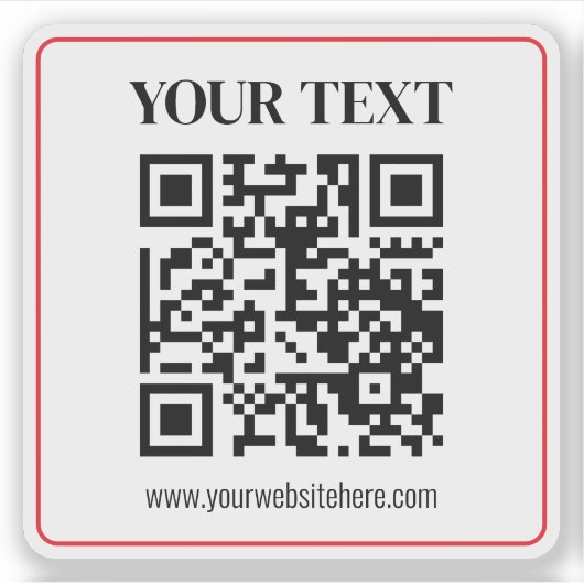 Eenvoudige zwart-wit QR-code met rode rand Sticker (Voorkant)