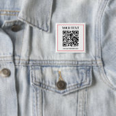 Eenvoudige zwart-wit QR-code met rode rand Vierkante Button 5,1 Cm (In situ)