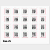 Eenvoudige zwart-wit QR-code met rode rand Vierkante Sticker (Vel)