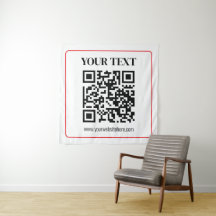 Eenvoudige zwart-wit QR-code met rode rand