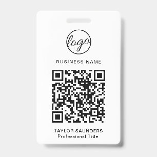 Eenvoudige Zwart-wit QR-code personeelsidentificat Badge
