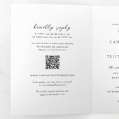 Eenvoudige zwart-wit QR-code schone trouw Drieluik Uitnodiging (Binnenzijde eerst)