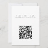 Eenvoudige zwart-wit QR-code trouwfoto Save The Date (Achterkant)