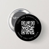 Eenvoudige zwart-wit QR-codetip Ronde Button 5,7 Cm (Voorkant /achterkant)