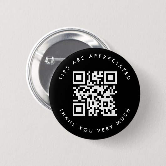 Eenvoudige zwart-wit QR-codetip Ronde Button 5,7 Cm (Voorkant /achterkant)