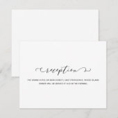 Eenvoudige zwart-wit receptie bruiloft informatiekaartje (Voorkant / Achterkant)