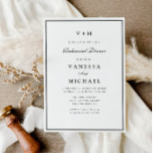 Eenvoudige zwart-wit repetitie diner uitnodiging